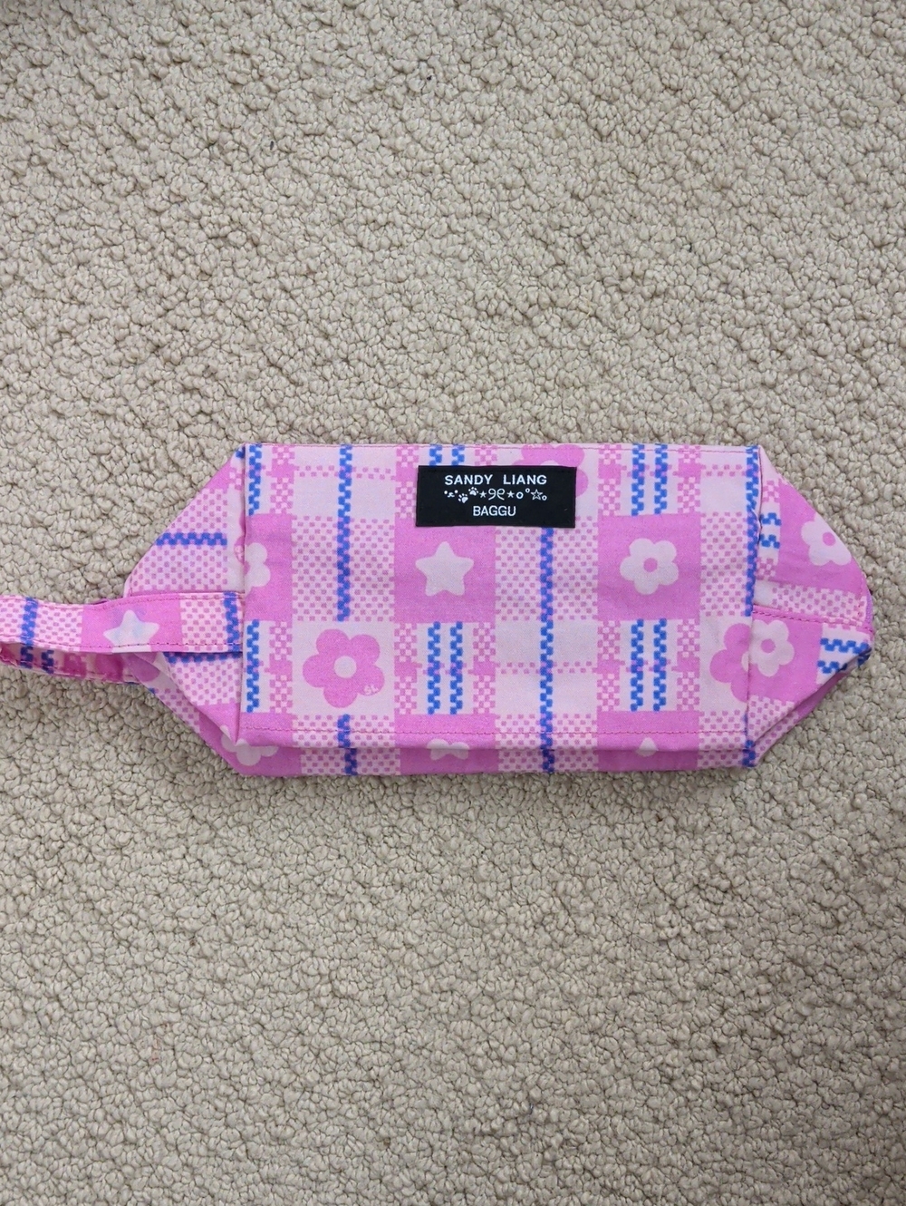 Baggu x Sandy Liang Pink Floral & Star Print Dopp Kit